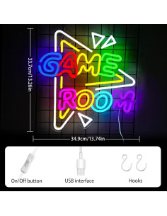 Luz de Neón Gamer Gevbay 35x34.9 cm Decoración Pared 2