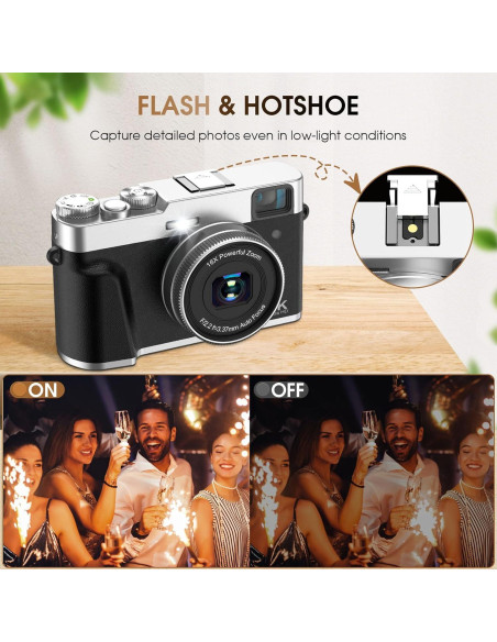 Cámara Digital 4K HICSHON DC202L-AF 48MP Zoom 16x