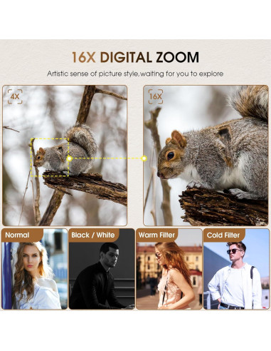 Cámara Digital 4K HICSHON DC202L-AF 48MP Zoom 16x