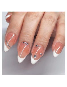 Uñas Postizas Hechas a Mano Sunruby Almendra Melocotón 24 Piezas