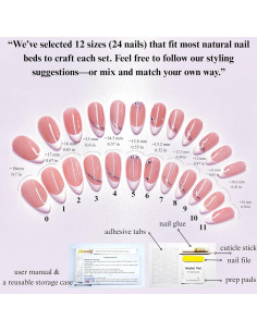 Uñas Postizas Hechas a Mano Sunruby Almendra Melocotón 24 Piezas 2