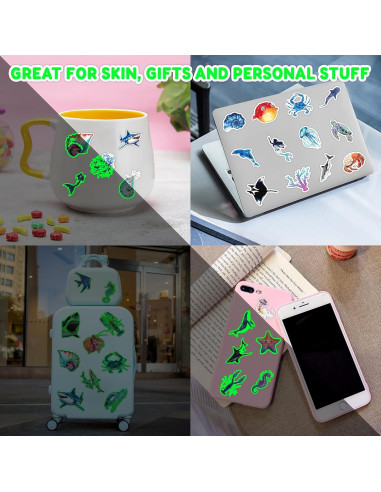 Tatuajes Temporales Luminiscentes MeoIsDaBest 96 PCS Océano