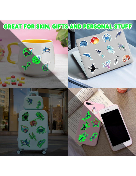 Tatuajes Temporales Luminiscentes MeoIsDaBest 96 PCS Océano