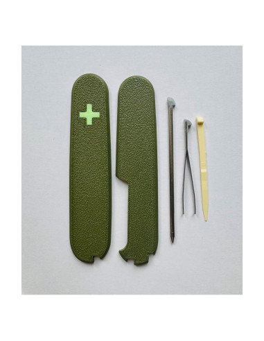 Cubiertas de Reemplazo Victorinox 91mm Verde Militar con Palillo y Pinzas