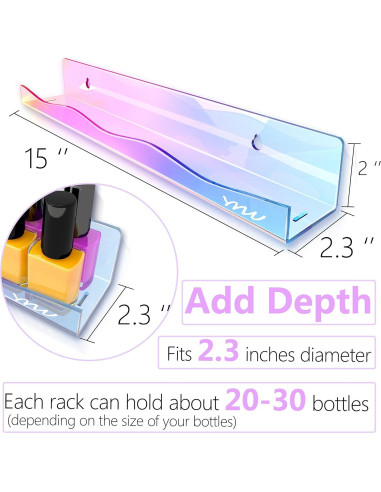 Estantes de Esmalte de Uñas Acrílico Iridiscente YMVV 6 Piezas
