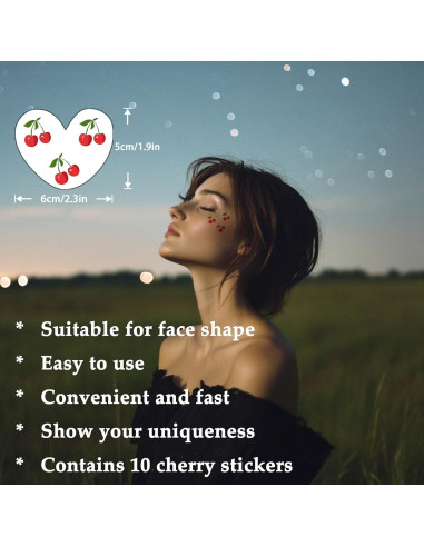 10 Parches Faciales Temporales de Cereza Boldink - Impermeables