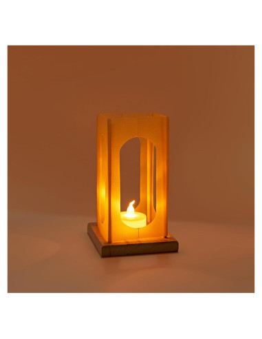 12 Faroles Decorativos LED FueLye Rectángulo Blanco 15cm