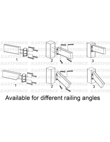 20 Soportes de Barandilla KASTFORCE KF4013 con 160 Tornillos