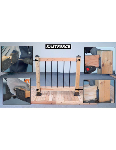 20 Soportes de Barandilla KASTFORCE KF4013 con 160 Tornillos