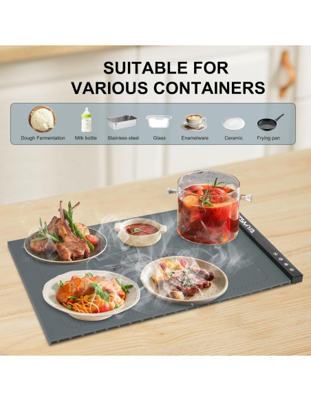 Alfombrilla Calentadora de Comida PETSMYA Gris 60x40cm 300W
