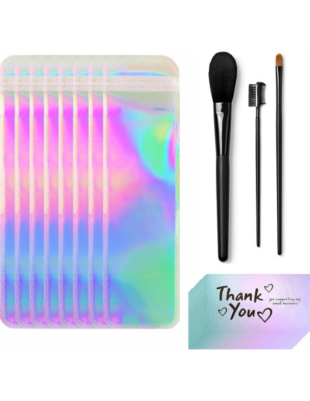 Bolsas de Empaque Holográficas LEEO 100 Pcs con Tarjetas