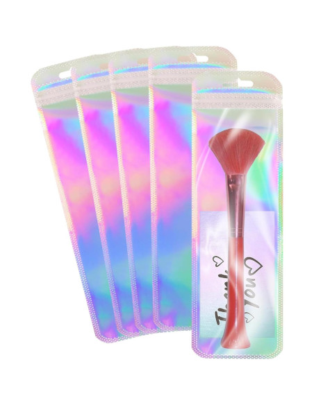 Bolsas de Empaque Holográficas LEEO 100 Pcs con Tarjetas