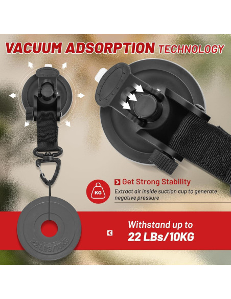 Anclaje de Succión RED WOLF 65MM con Gancho 10KG - 2 Piezas