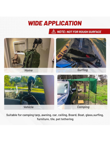 Anclaje de Succión RED WOLF 65MM con Gancho 10KG - 2 Piezas