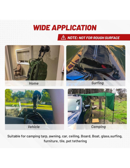 Anclaje de Succión RED WOLF 65MM con Gancho 10KG - 2 Piezas