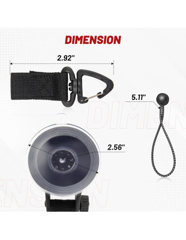 Anclaje de Succión RED WOLF 65MM con Gancho 10KG - 2 Piezas