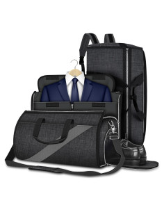 Bolsa Duffle Modoker Negra Convertible para Viajes 1.27 kg