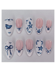 Uñas Postizas Cortas Francesas XMMXNBJ 30 Piezas Acrílicas