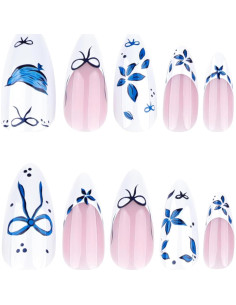 Uñas Postizas Cortas Francesas XMMXNBJ 30 Piezas Acrílicas 2