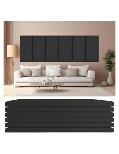 Paneles Acústicos 6 PCS 60x30 cm Aislamiento Sonoro Negro