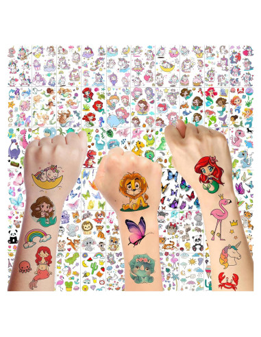 Tatuajes Temporales FANRUI 60 Hojas Animales y Dibujos