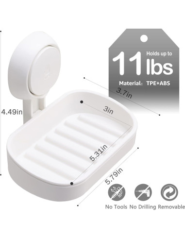 Soporte para Jabón LEVERLOC con Ventosa - Ducha y Baño