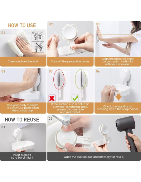 Soporte para Jabón LEVERLOC con Ventosa - Ducha y Baño