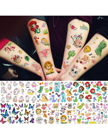 Tatuajes Temporales FANRUI 60 Hojas Animales y Dibujos
