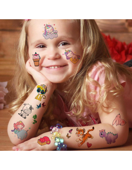 Tatuajes Temporales FANRUI 60 Hojas Animales y Dibujos