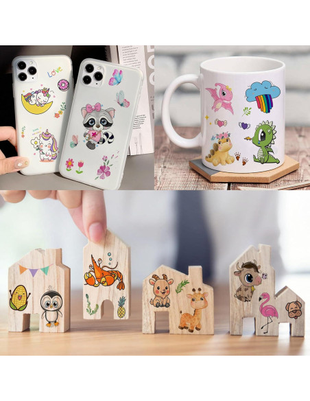 Tatuajes Temporales FANRUI 60 Hojas Animales y Dibujos