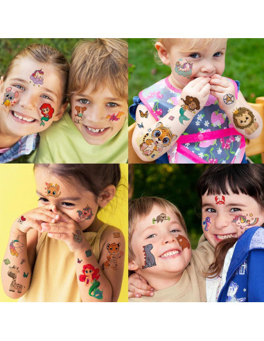 Tatuajes Temporales FANRUI 60 Hojas Animales y Dibujos