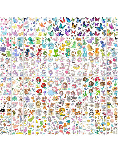 Tatuajes Temporales FANRUI 60 Hojas Animales y Dibujos