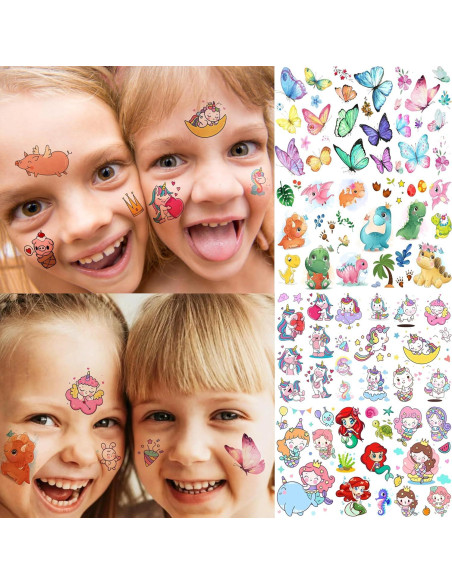 Tatuajes Temporales FANRUI 60 Hojas Animales y Dibujos