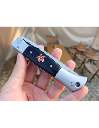 Cuchillo de bolsillo plegable Genérico X12M 9.5 cm mango beige