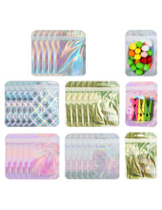 100 Bolsas de Mylar Holográficas Reutilizables itechpanda 10x15cm