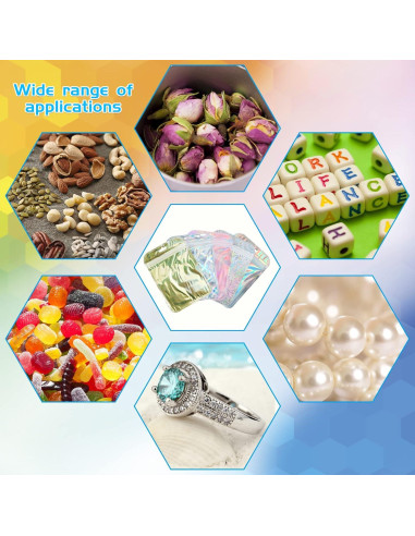 100 Bolsas de Mylar Holográficas Reutilizables itechpanda 10x15cm