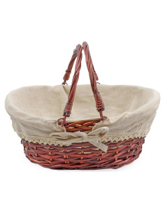 Cesta de Mimbre Ovalada Cornucopia Brands con Asas 33x25cm