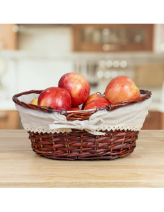 Cesta de Mimbre Ovalada Cornucopia Brands con Asas 33x25cm 2