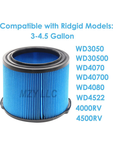 Filtro de Reemplazo VF3500 para Aspiradora Ridgid 3-4.5 Gal
