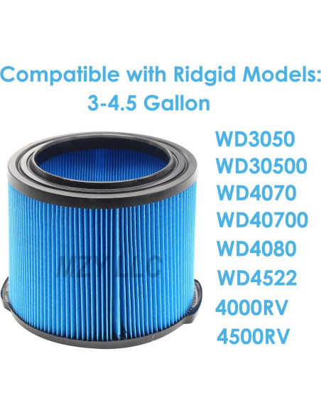 Filtro de Reemplazo VF3500 para Aspiradora Ridgid 3-4.5 Gal