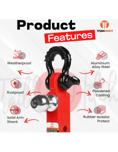 Enganche de Remolque TITANMIGHT 2" con Gancho 30,000 lbs 2