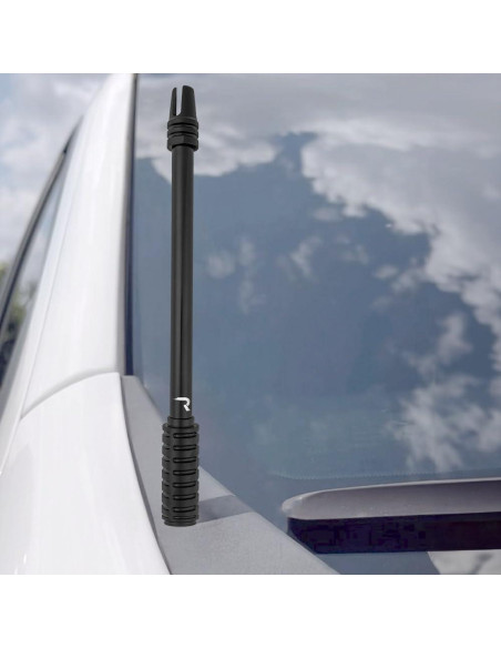 Antena de Camión RECON 10" Negra de Aluminio con Adaptadores