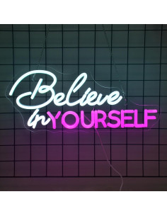 Letrero Neón LED Cree en Ti Mismo 18x42 cm USB Decoración 2
