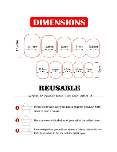 24 Uñas Postizas Cortas Dulyork Negras Moradas Degradado