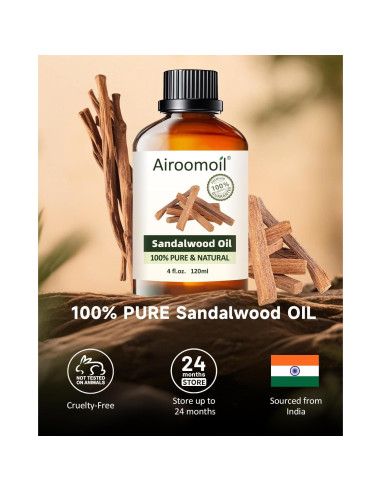 Aceite Esencial de Sándalo Airoomoil 120ml - Aromaterapia y Cuidado de la Piel