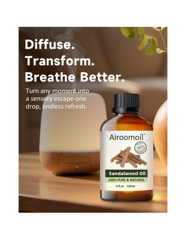 Aceite Esencial de Sándalo Airoomoil 120ml - Aromaterapia y Cuidado de la Piel