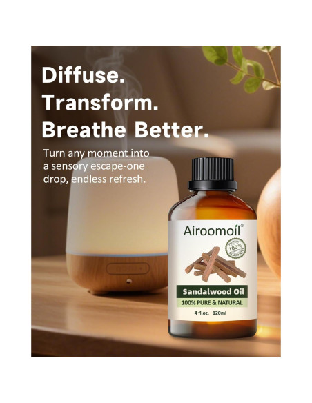 Aceite Esencial de Sándalo Airoomoil 120ml - Aromaterapia y Cuidado de la Piel