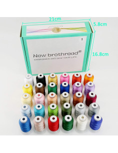 Kit de Hilo de Bordado Poliester 30 Colores New Brothread 500M 2