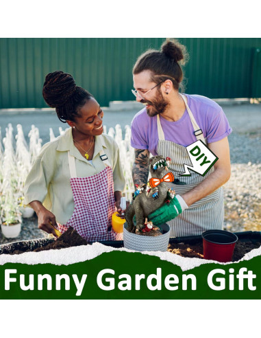 Estatua de Gnomo Dinosaurio SOWSUN 35.6 cm Jardín Decoración