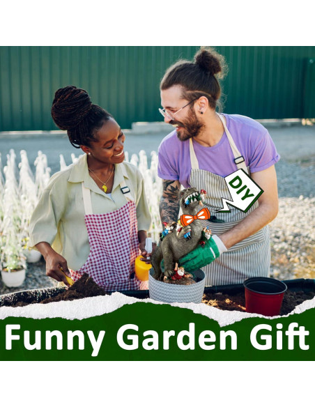 Estatua de Gnomo Dinosaurio SOWSUN 35.6 cm Jardín Decoración